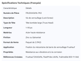 FRUEHAUF SCREW 1-1/8" TRUSS HD LOCK