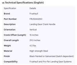 FRUEHAUF CRANK HANDLE