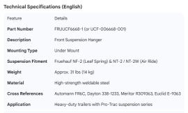 FRUEHAUF FRONT HANGER