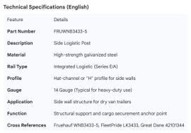 FRUEHAUF SIDE POST LOGISTIC