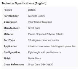 GREAT-DANE INNER CORNER MOULDING