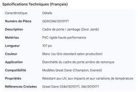 GREAT-DANE DOOR JAMB PVC 107"