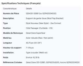 GREAT-DANE MUD FLAP BRACKET CS