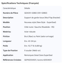 GREAT-DANE MUD FLAP BRACKET RS