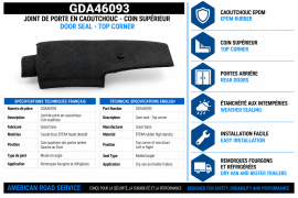 GREAT-DANE RUBBER DOOR GASKET TOP CORNER