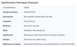 GREAT-DANE TOP RAIL 52'