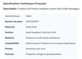 GREAT-DANE CORNER CAP RH