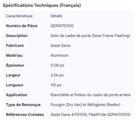 GREAT-DANE DOOR FRAME FLASHING .08"X3.06"X110"