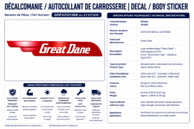 GREAT DANE - LOGO EMBL&Eacute;MATIQUE C&Ocirc;T&Eacute; DROIT