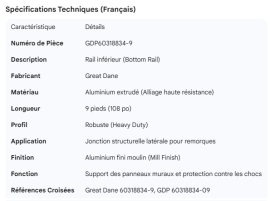 GREAT-DANE BOTTOM RAIL 9'