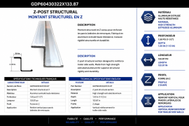 GREAT-DANE ALUMINUM Z-POST 1.5"X133.87"