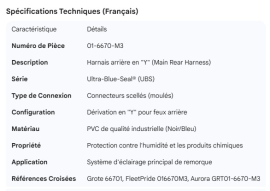 GROTE REAR " Y " HARNESS