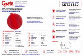 GROTE REFLECTOR RED ROUND 3" STICK ON