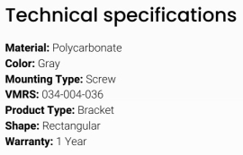 GROTE LIGHT BRACKET TURTLEBACK II