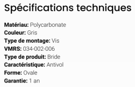 GROTE LIGHT BRACKET GREY