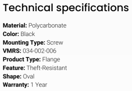 GROTE LIGHT BRACKET BLACK