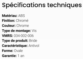 GROTE LIGHT BRACKET CHROME