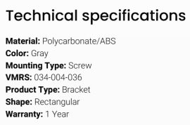 GROTE LIGHT BRACKET KIT U.S. 19 SERIES GRAY