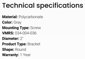 GROTE MOUNTING BRACKET 4-5/8 RADIUS