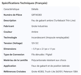GROTE CLEARANCE MARKER AMBER TURTLEBACK THIN LINE
