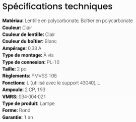 GROTE 2" ROUND CLEAR LIGHT