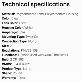 GROTE 2" ROUND CLEAR LIGHT