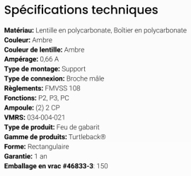 GROTE TURTLEBACK II LIGHT AMBER