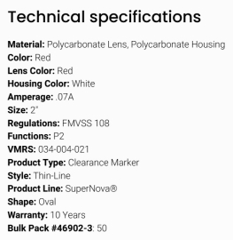 GROTE THIN-LINE LED LIGHT RED