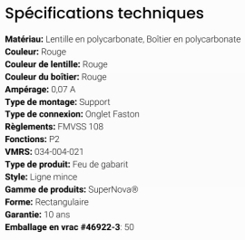 GROTE THIN-LINE LED LIGHT RED