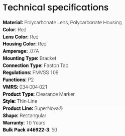 GROTE THIN-LINE LED LIGHT RED