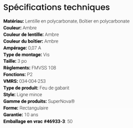 GROTE THIN-LINE LED LIGHT AMBER