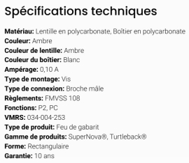 GROTE TURTLE-BACK II PC LED AMBER
