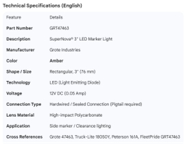GROTE SUPERNOVA 3" LIGHT AMBER