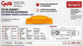 GROTE SUPERNOVA 3" THIN-LINE DUAL INTENSITY AMBER