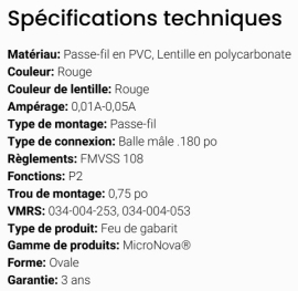GROTE MICRONOVA DOT DUAL INTENSITY RED WITH GROMMET
