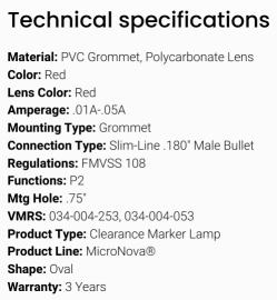 GROTE MICRONOVA DOT DUAL INTENSITY RED WITH GROMMET