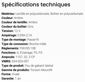 GROTE SIDE TURN/AMBER LIGHT 3 PIN MALE