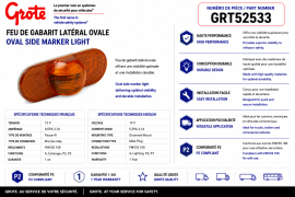 GROTE SIDE TURN/AMBER LIGHT 3 PIN MALE