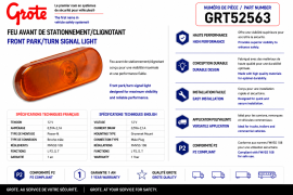 GROTE OVAL MALE PIN PARK/TURN AMBER