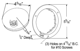 GROTE 10 DIODE S/S/T LED W/GREY FLANGE RED