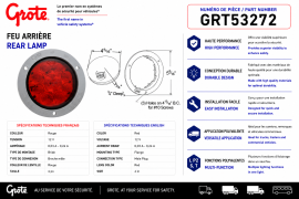 GROTE 10 DIODE S/S/T LED W/GREY FLANGE RED