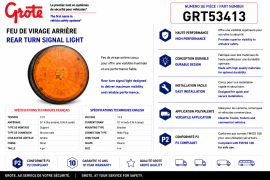 GROTE LED LIGHT 4" STOP/TURN LIGHT GROMMET MOUNT AMBER