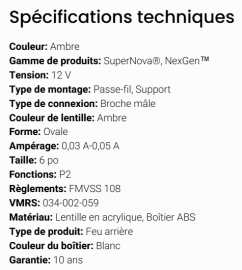 GROTE SUPERNOVA NEXT GEN OVAL STT LIGHT AMBER