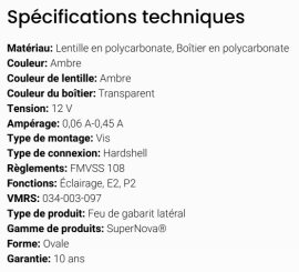GROTE SUPERNOVA OVAL TURN LIGHT FLANGE MOUNT HARDSHELL CONN