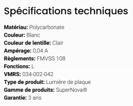 GROTE SUPERNOVA CLAM STYLE LED LICENCE LAMP