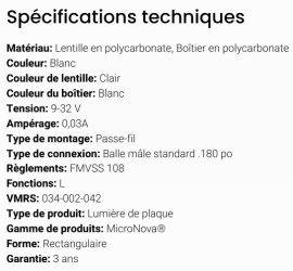 GROTE LICENCE LAMP CLEAR MICRONOVA