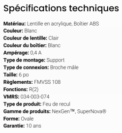 GROTE SUPERNOVA NEXTGEN OVAL BACKUP LIGHT