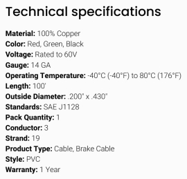 GROTE 3 WAY WIRE 14GA FLAT (100FT)
