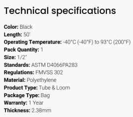 GROTE POLYETHYLENE SPLIT LOOM 1/2