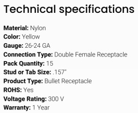 GROTE TERMINAL NYLON QUICK DISCONNECT FEM 16-14 (15)